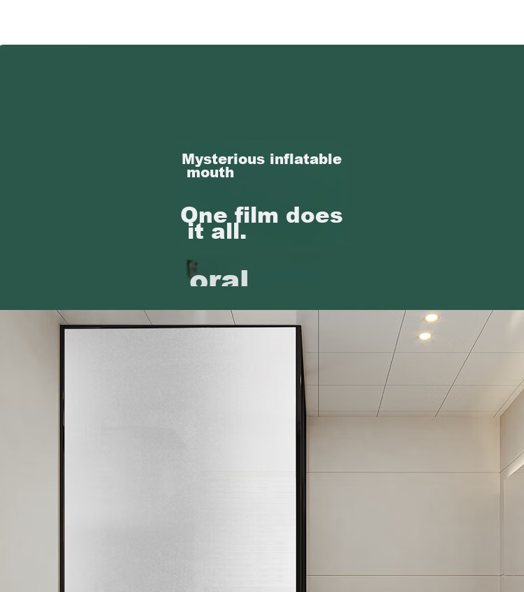 Qinghua Static Cling Frosted Glass Film, Window Privacy Film, Bathroom Glass Privacy Sticker, Opaque, 90*200cm 5