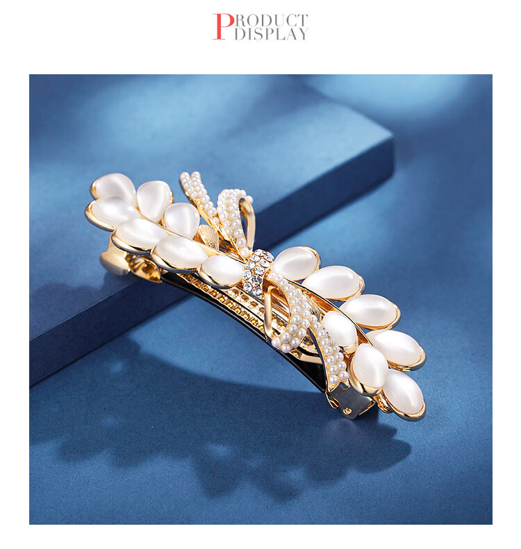CHIMERA [Suisui Ping'an] Hair Clip, Spring Barrette, Back of Head Accessory, High-End Hairpin, Straight Clip, Mid-Autumn Festival Gift 8
