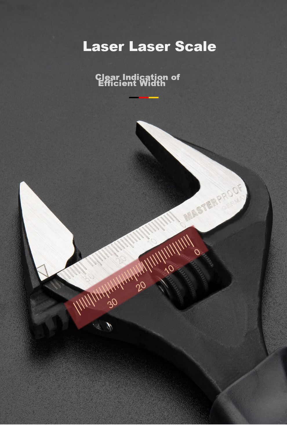 MASTERPROOF Large Opening Ultra-Thin Adjustable Wrench, Thin Short Handle Small Bathroom Sink Drain Pipe Faucet Specialized Thin Blade 7