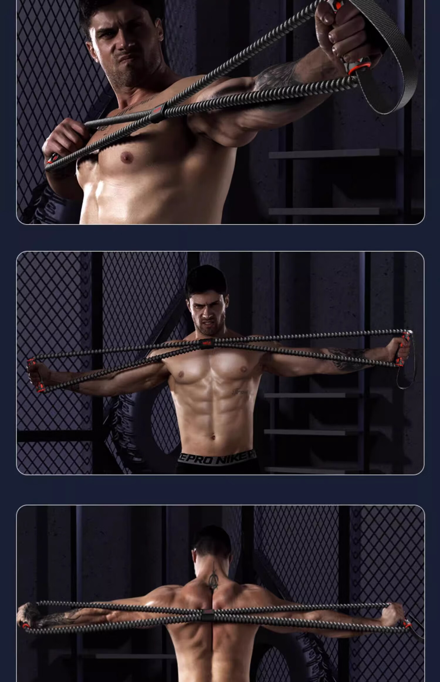 Xinyiwanjia 8-Character Pull-Up Equipment, Elastic Band Rope, Foot Pedal Fitness Stretching Band, Back-Opening Exercise, Shoulder-Strengthening Eight-Shaped Strength Training, Chest-Expanding 17