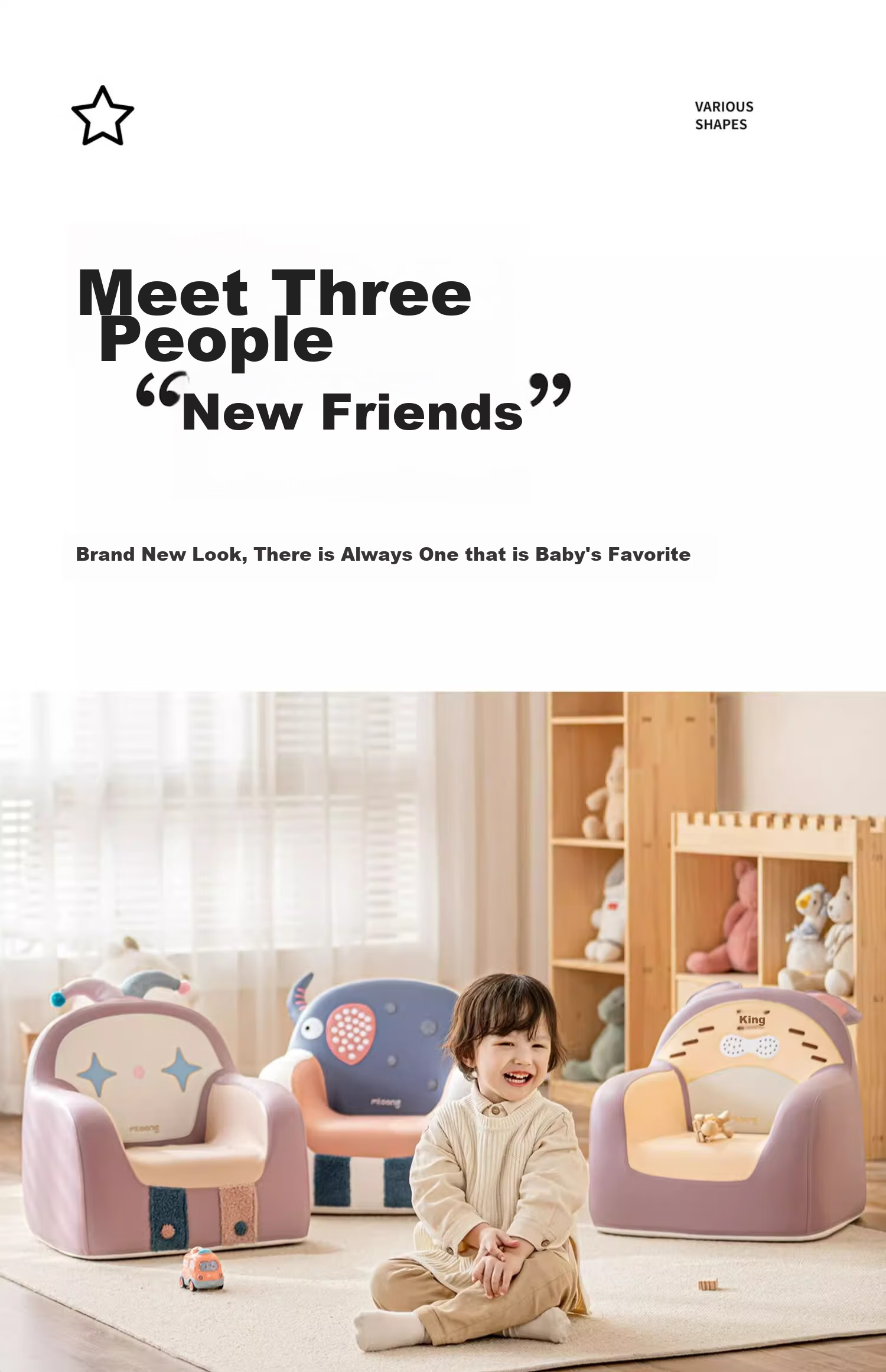 Manlong Children's Sofa, Cute Cartoon Design for Girls And Boys, Small Sofa Stool, Space Capsule Seat - Pippi The Clow 19