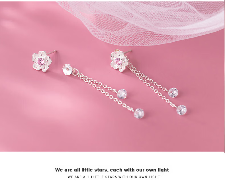 Dijing 999 Sterling Silver Earrings for Women, 2026 New Style Birthday Gift for Girlfriend, One-Week Stud Earrings, Ear Ornaments, Ear Drops 4