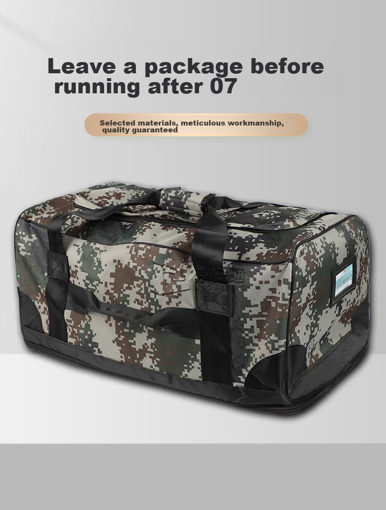 Jingantong Camouflage Front Carry Bag, Stay-Behind Bag, Thickened Large Capacity Waterproof Canvas Handbag with Rear Compartment 1