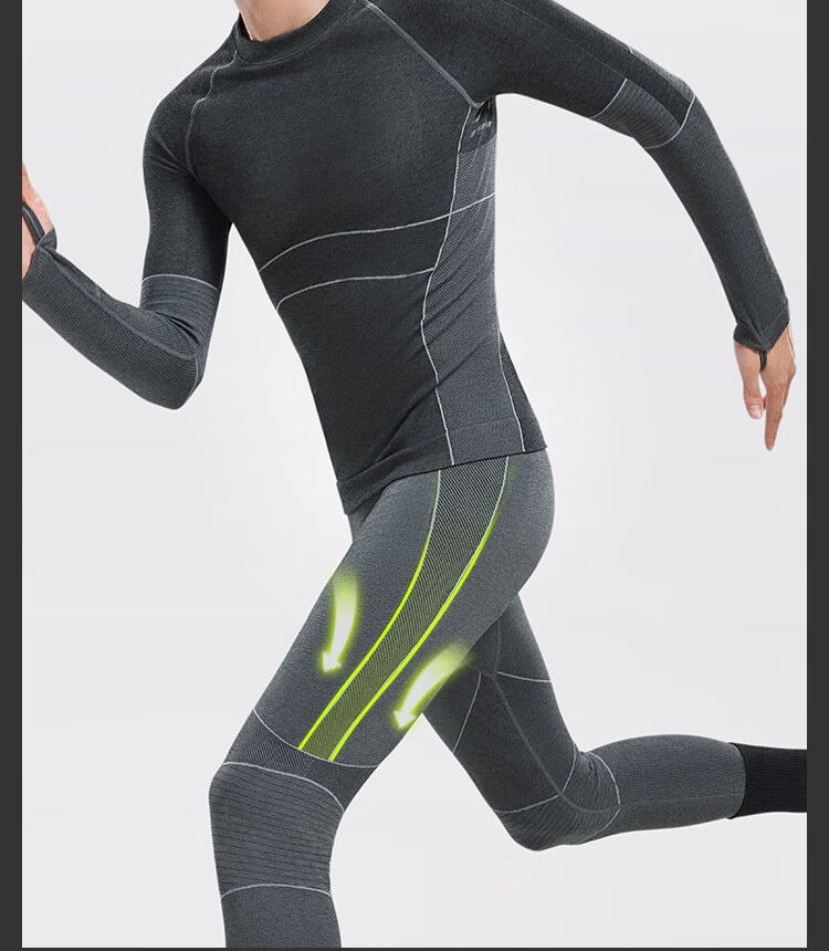 Beneunder Men's Outdoor Sports Quick-Dry Sweat-Wicking Thermal Underwear Set SK001 Dusk Black L 10