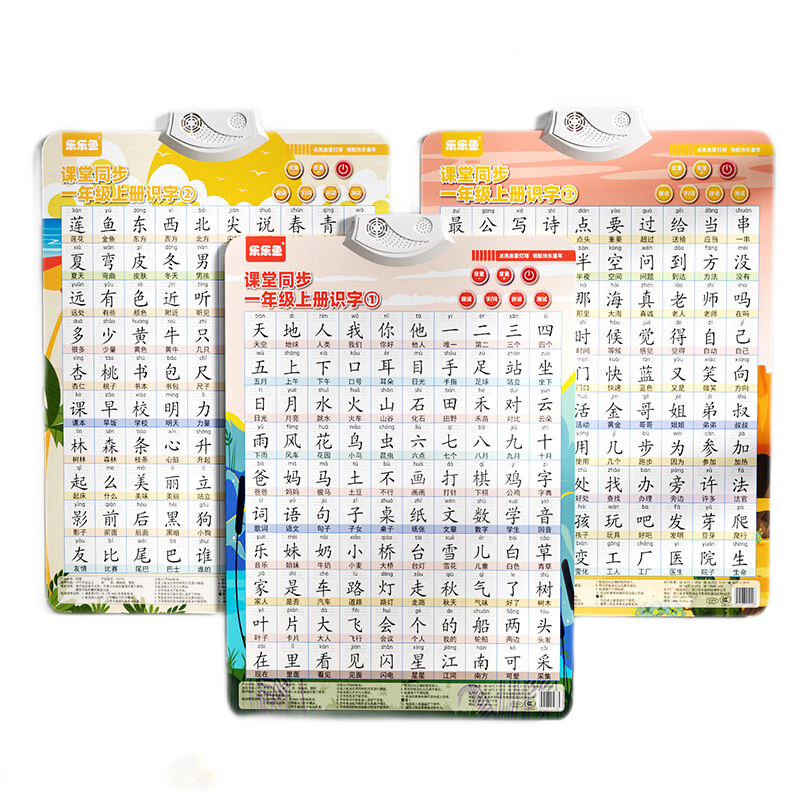 Leleyu Audio Flashcards for First Grade, Upper And Lower Volumes, Preschool to Elementary Transition, Children's Educational Toy, Point-And Speaking Birthday Gift, 3 Pieces