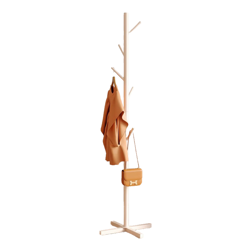 Anerya Coat Rack Cream-Colored Home Clothes Hanger Floor-Standing Bedroom Garment Rack with Cross Legs, 170cm