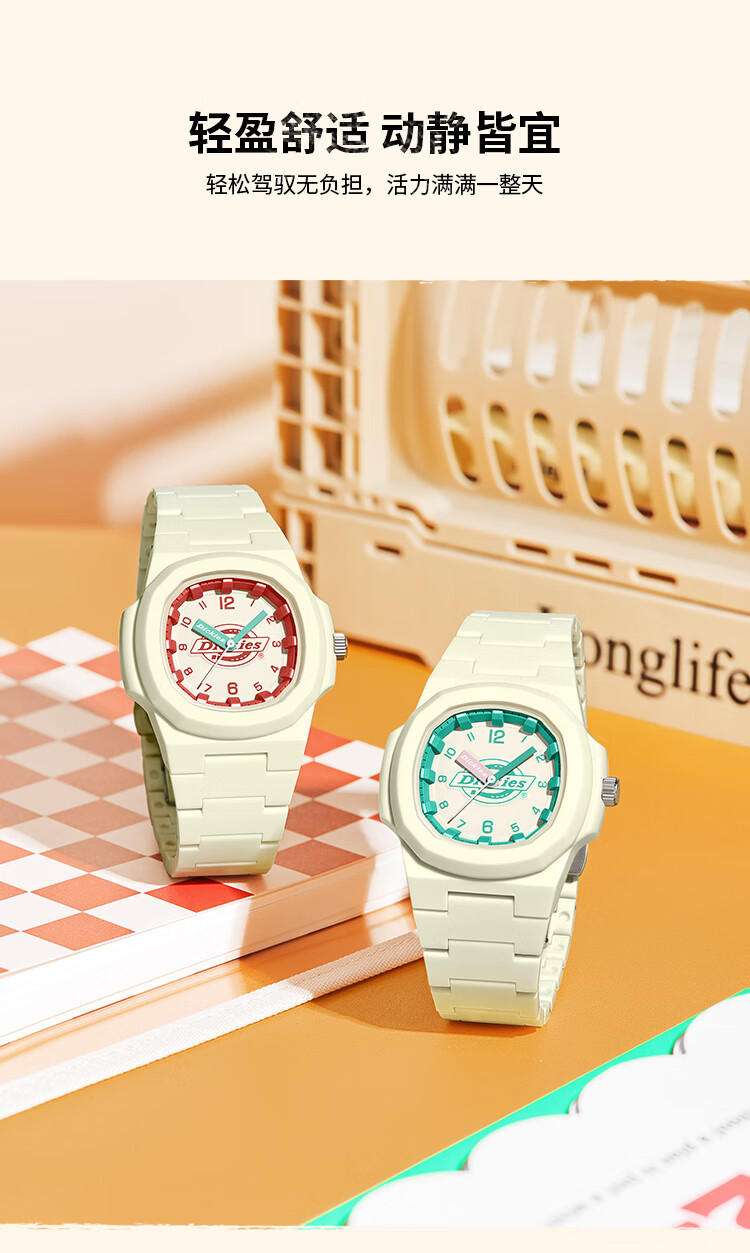 Dickies Student Watch Exam Watch for Girls, Simple Children's Silent Quartz Watch, Qixi Festival Gift for Girlfriend, CL-613 Pink 4