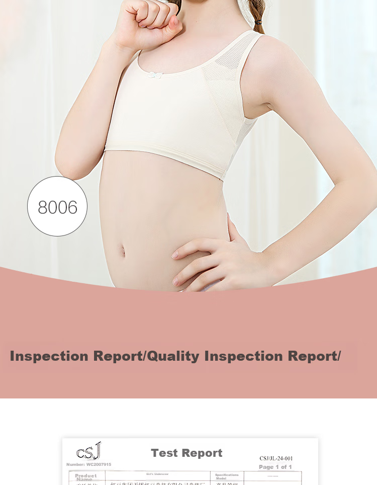 Hodo Girls' Bra, Children's Underwear Vest-Style Brassiere, Thin Mesh Camisole for Puberty And Middle School Students, X8004 155 14