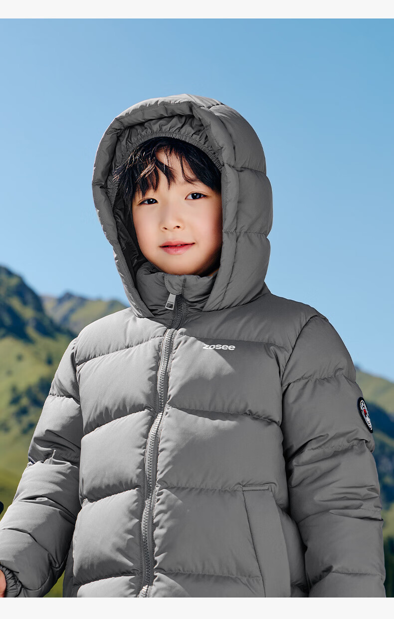 Zuoxi Children's down Jacket, 2025 New Style, Boys' Winter Warm And Cold-Resistant White Duck down Hooded Puffer Coat, Black, Size 150 33