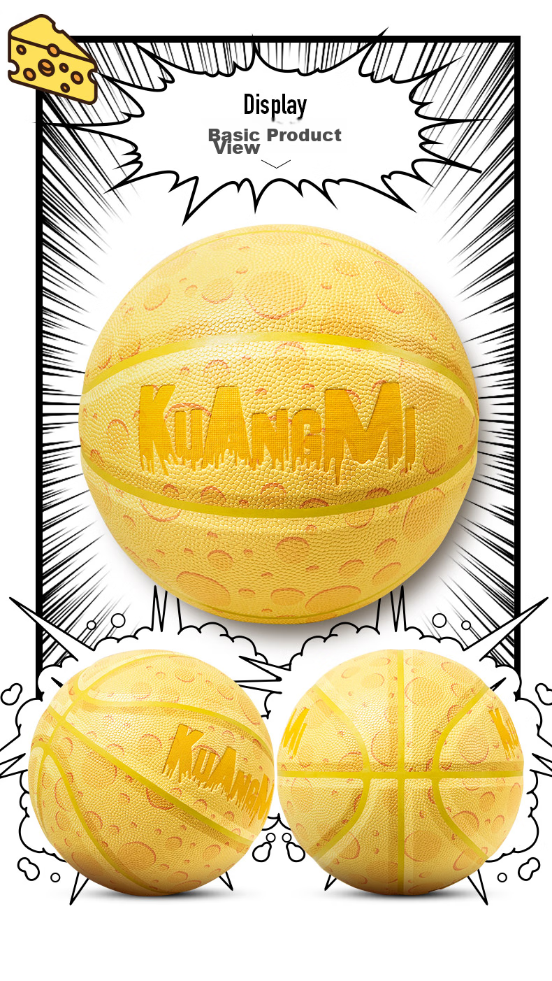 Kuangmi Basketball Cheese Indoor And Outdoor Women's Training Competition Ball, High-Quality Non-Slip Wear-Resistant Qixi Gift, Size 6 Ball 6