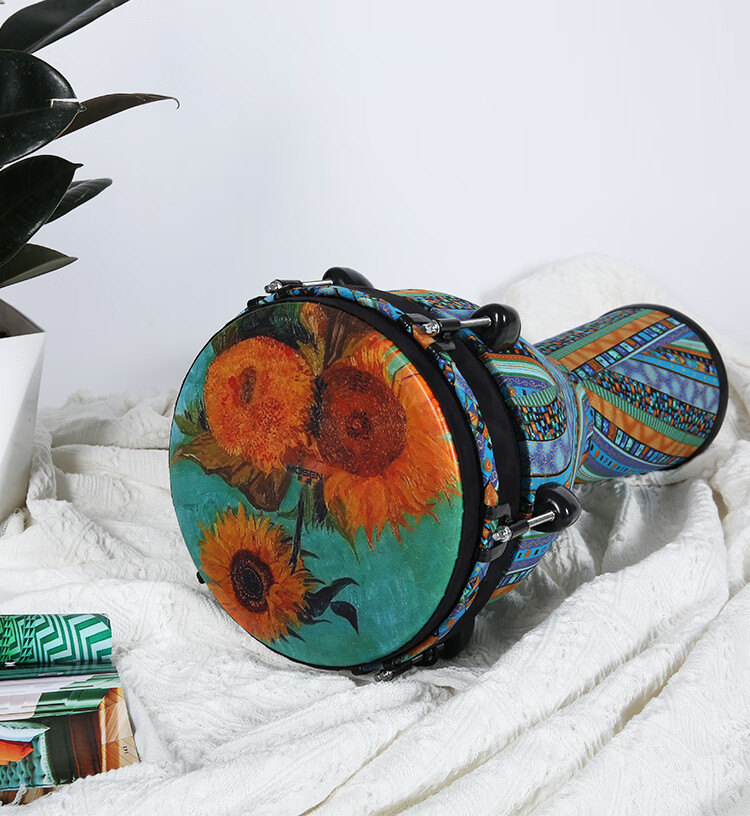 MOSEN 10-Inch Professional African Drum, Carbon Fiber Material Lijiang Hand Drum, Adjustable Tuning Fashion Style Starry Sky Patter 26