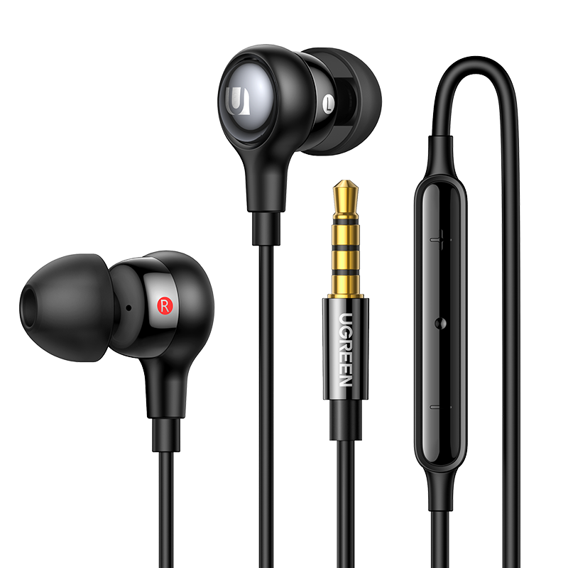 UGREEN Wired Earphones, 3.5mm Round Hole In-Ear Headphones for Mobile Phones, Wired Gaming And Karaoke Music Headphones, Round Hole Compatible with Apple, Huawei, Xiaomi, OPPO Phones, No Battery Anxiety