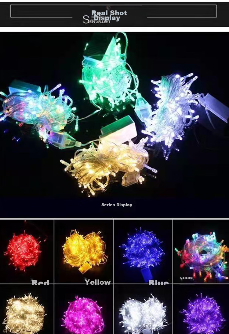 DiliCarr LED Meteor Shower Lights, Colorful Tree Lights, Flashing String Lights, Starry Sky Outdoor Waterproof Hanging Lights for Trees, New Year Decorative Colored Lights 6