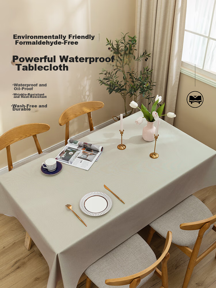 Mihua Tablecloth, Waterproof, Oil-Proof, Heat-Resistant, High-Temperature PVC Placemat for Dining Table, TV Cabinet, Coffee Table, Desk Pad, 1.4*1.6 1