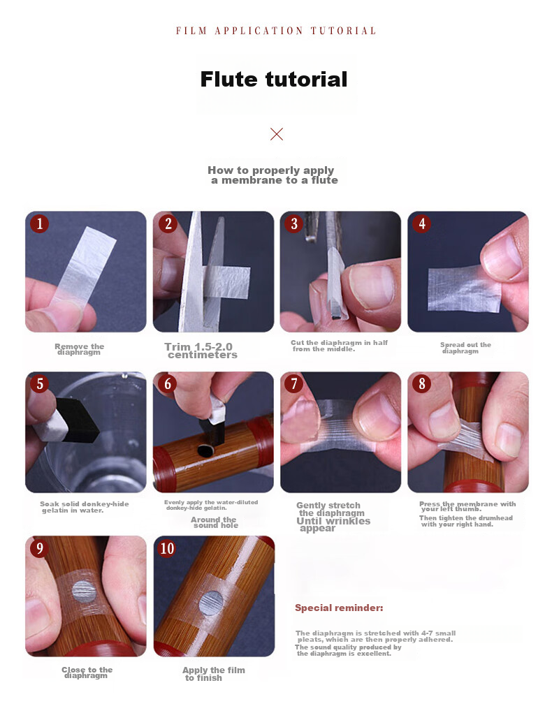 Xiangsiniao Single-Insert Brass Flute in F Key, Bitter Bamboo Flute, Transverse Flute for Students And Beginners XS1001 14