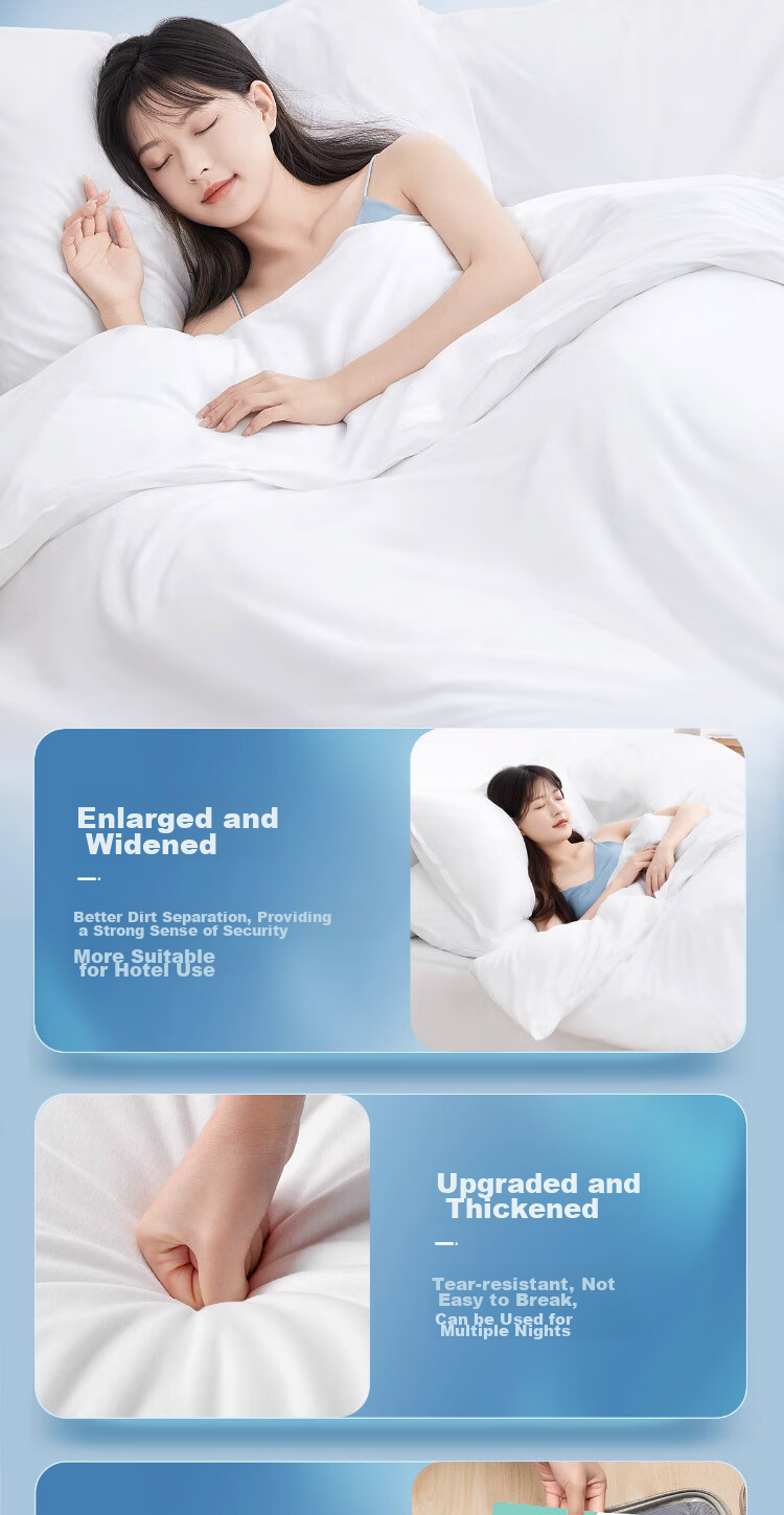 JAJALIN Disposable Bed Sheet, Duvet Cover, Pillowcase, Bedding Set of Three Pieces, Travel Essentials, Hotel And Guesthouse Hygiene Barrier, Single Size 3