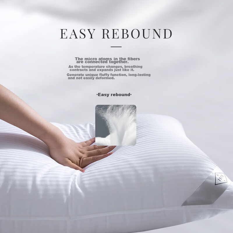 Canasin Pillow [Hilton Comfort Pillow], Antibacterial Adult Neck Support Home Pillow, 48*74cm, White