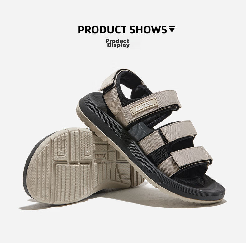 CAMEL Velcro Contrast Color Beach Sandals, Women's Sports Casual Shoes, K24B16L2010, Lavender Purple, Size 38 45