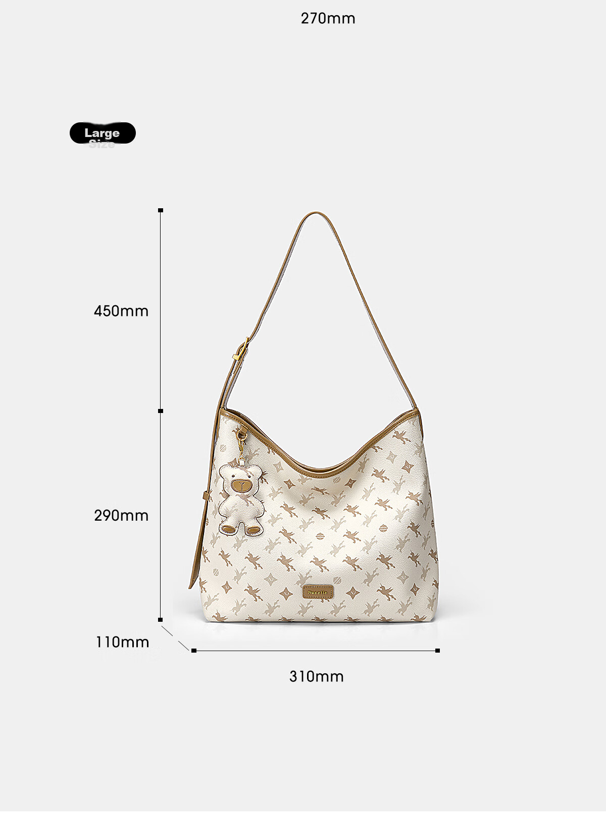 NUCELLE Light Luxury Floral Hobo Bag, 2026 New Women's Commuter Large Capacity Bucket Bag, Shoulder Crossbody Bag, Birthday Gift 15