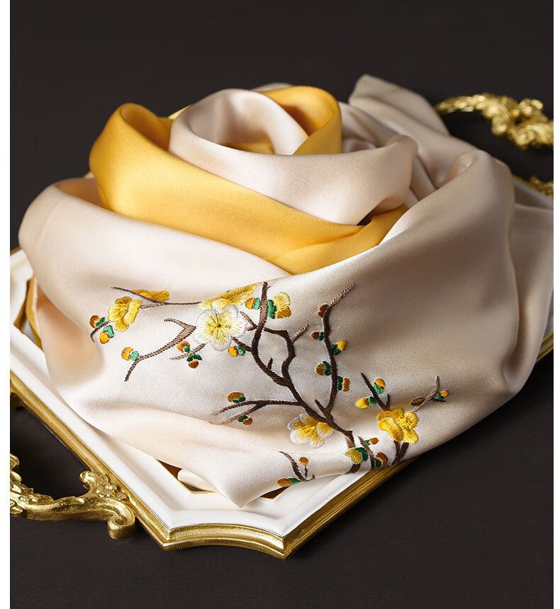 Hangsifu Suzhou Silk Scarf, Mulberry Silk Shawl, Autumn And Winter Neck Protection Wrap, Birthday Gift for Wife, Mother, And Wome 10