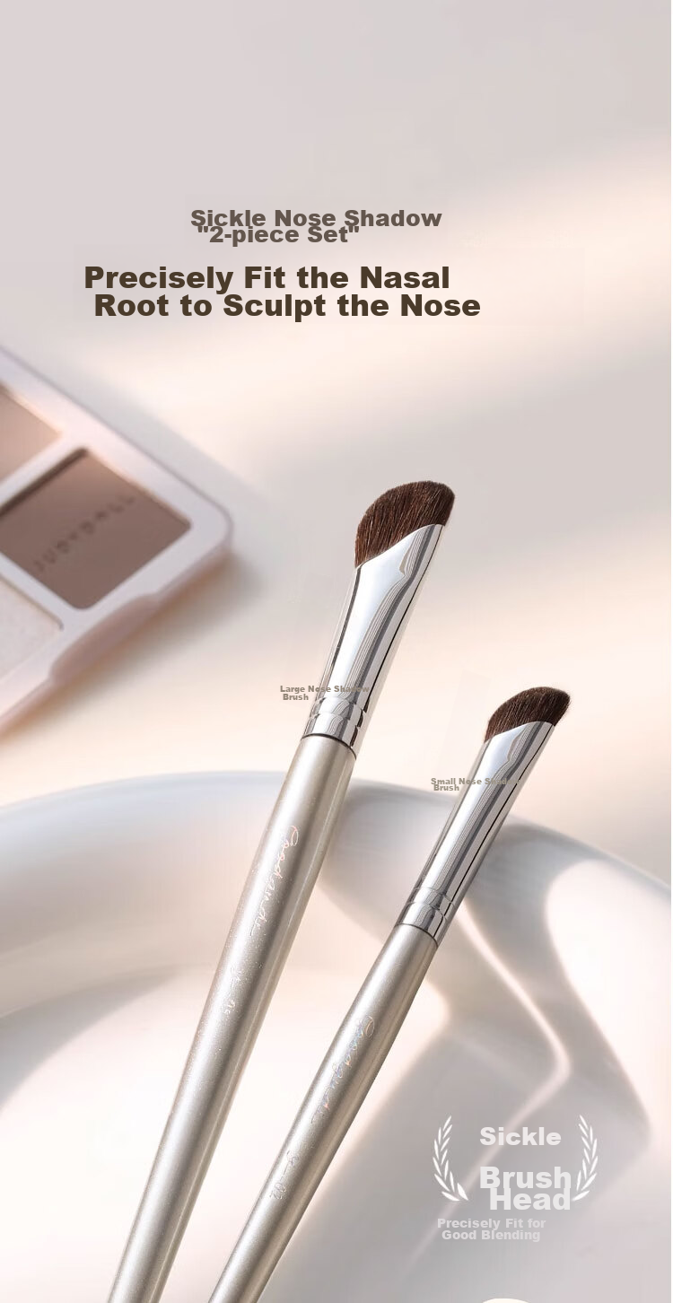 Goood Sickle-Shaped Angled Nose Shadow Brush, 2-Pack Professional Contouring Brush, Side Light Highlighter Angled Makeup Brush 1