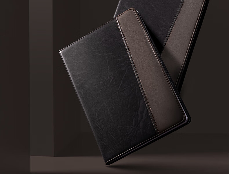 Deli 25K 120-Sheet Fashion Contrasting Color Business Leather Notebook, Meeting Journal Diary Notebook Stationery Office Supplies 7911 2