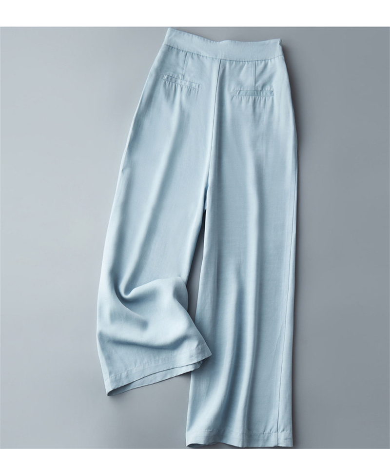 Dme [Sea Salt Mint] Summer Loose-Fitting Commuter Slimming Wide-Leg Cropped Casual Pants 21
