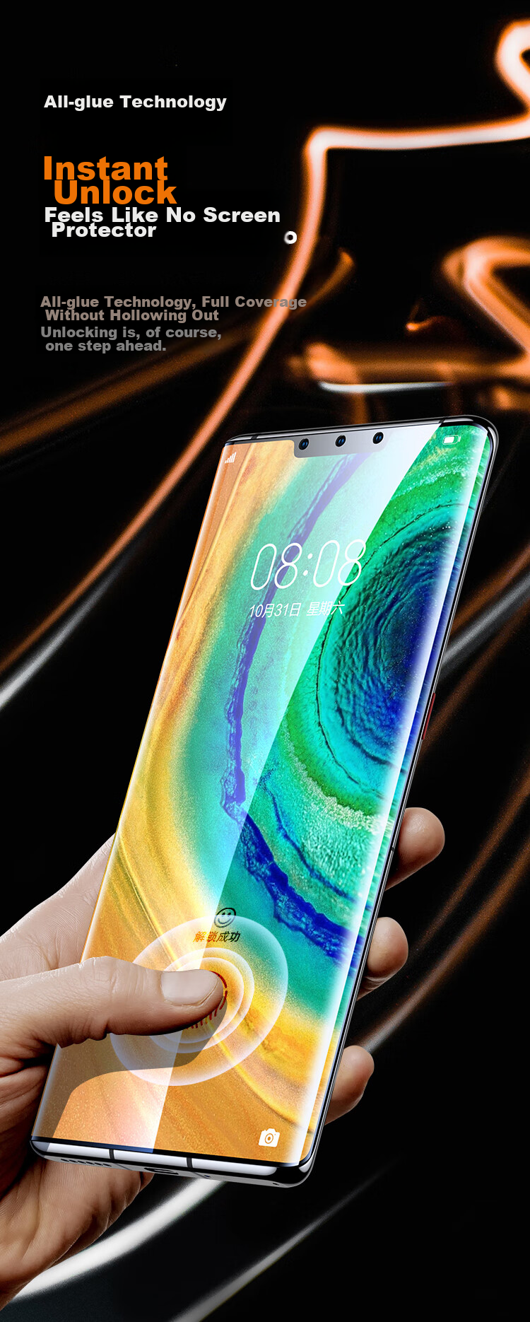 BIAZE [Ultra-Fast Repair 2 Pieces], Suitable for Huawei Mate30Pro/30Epro Phone Screen Protector, Mate30RS Hydrogel Soft Film, Non-Tempered High-Definition Anti-Fingerprint Protection JM167 11