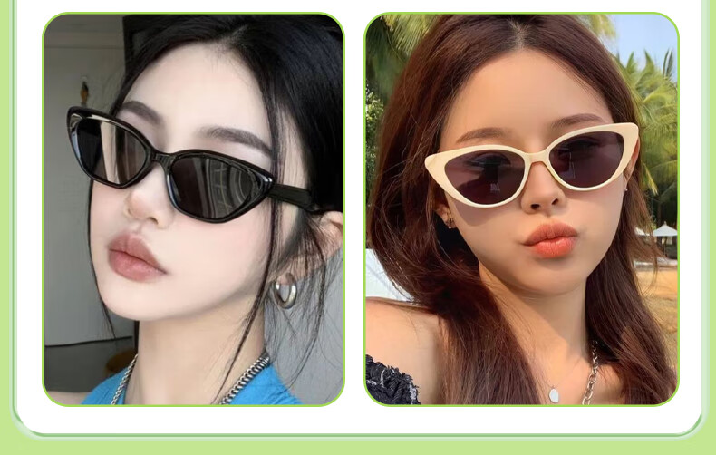 Sheniao Cat Eye Sunglasses [Black Frame], Women's Style, Sun Protection, UV-Resistant, Retro High-End Feel, Internet Celebrity Sunglasses, Father's Style 8