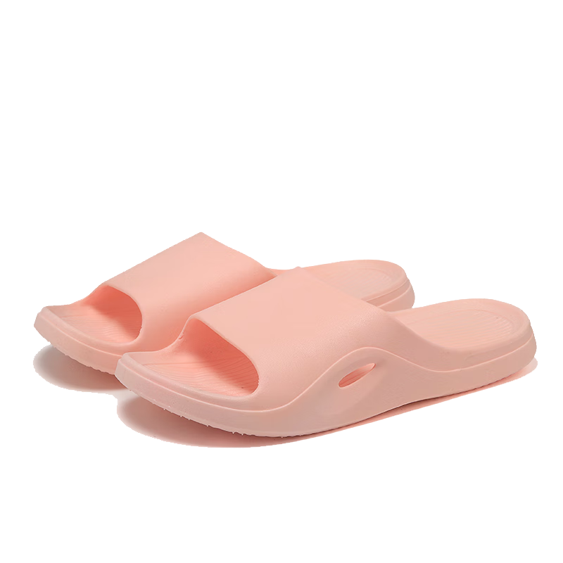 Huameijianbu Solid Color Soft-Soled All-Season Versatile Slippers, Couple's Bath Soft Elastic Sandals HM038 Pink Size 40-41