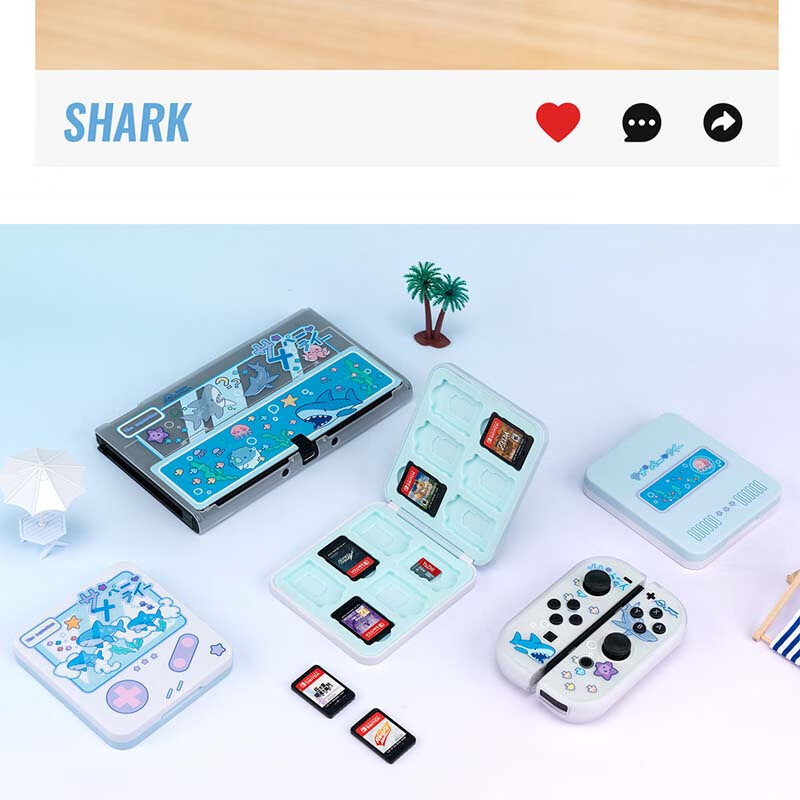 Jixiang Swtich OLED Protective Case, Game Console Cover, Moon Landing Plan Detachable Transparent Shockproof Hard Shell, Handheld Case with Direct Plug-In Base, Switch Protective Case 21