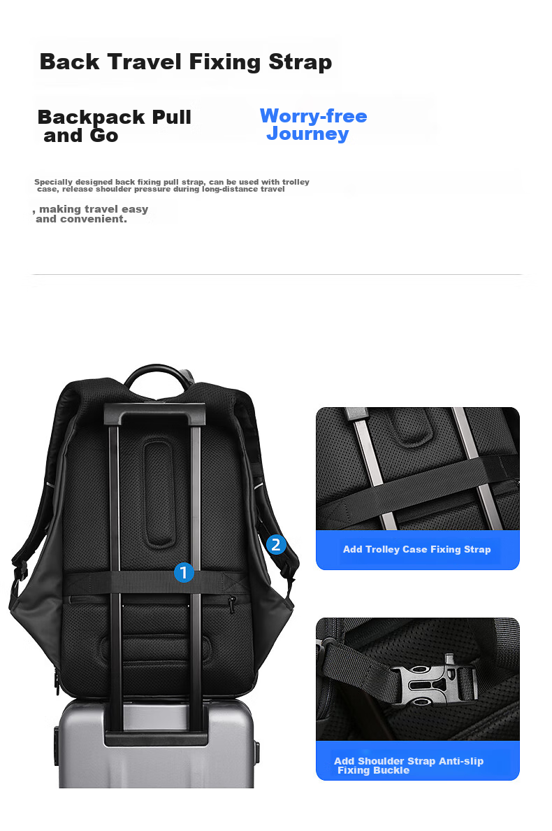 MARK RYDEN Large Capacity Backpack for Men, Laptop Bag, Business Travel Bag, MR7080 Cool Black Enlarged Versio 13