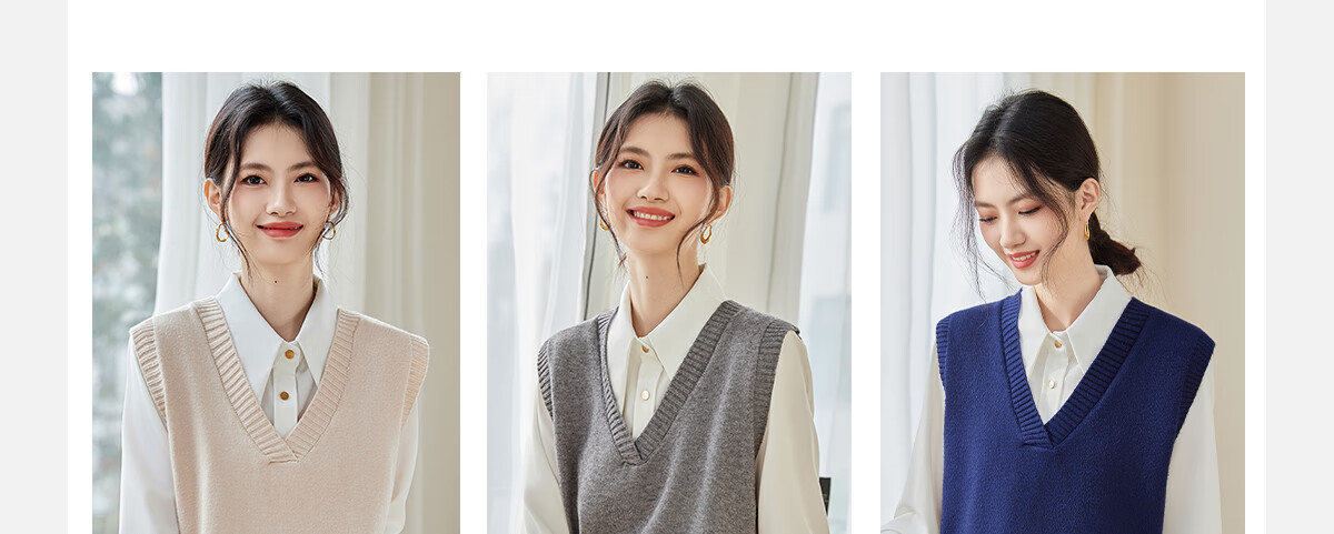 PinCai Knitted Vest for Women, V-Neck Sweater, Sleeveless Cardigan, Loose-Fitting Top P137Z5837 6