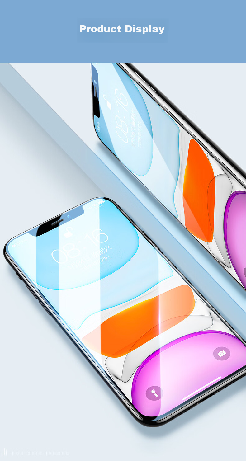 ESR Tempered Glass Screen Protector for IPhone 11/XR, Full Coverage High Definition Anti-Drop Anti-Fingerprint Diamond Glass Soft Edge Front Protective Film for IPhone 11/XR 14