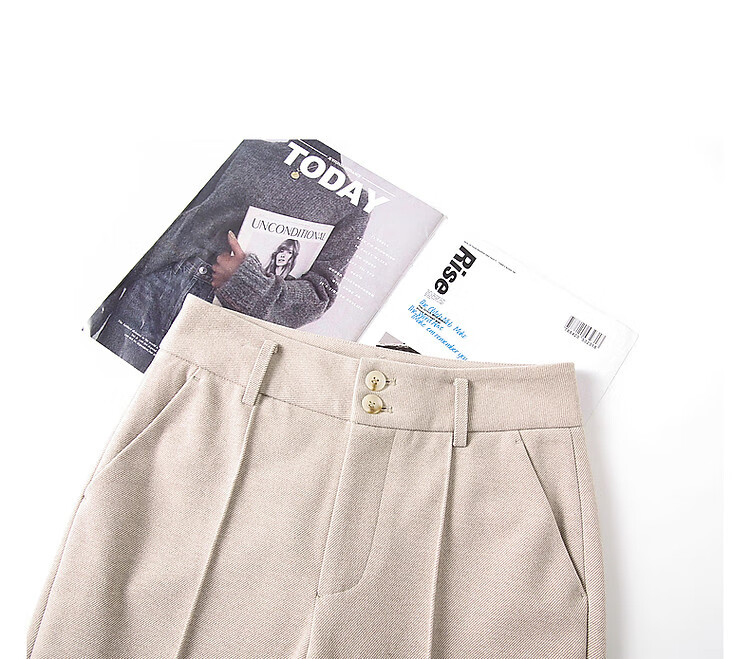 Dme [Career Selection] Winter Urban Commuter Micro-Flare Long Pants Women's Trousers Casual Pants, Coffee Color, Size 26 12