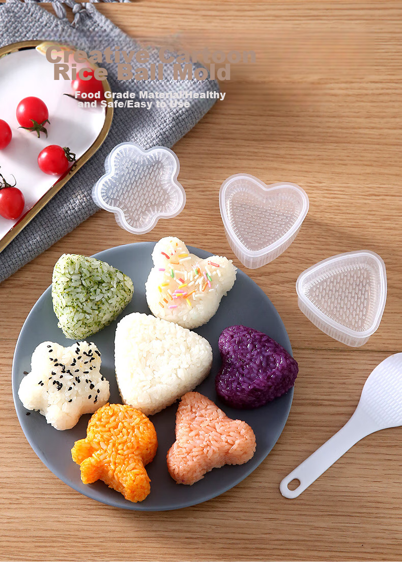 COOKSS Rice Ball Mold, Sushi Tool Set, Children's Supplementary Food Mold, Triangular Baby Food Rice Ball Maker 1