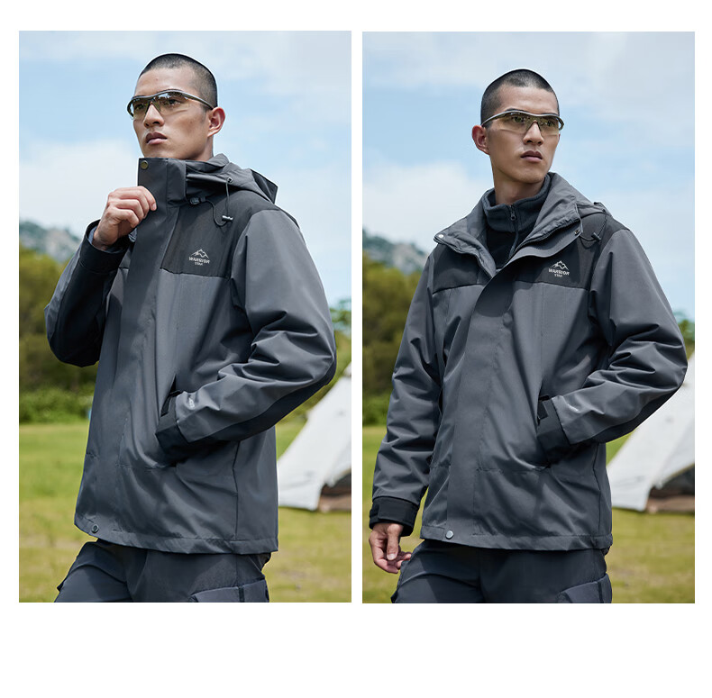 Huili Men's Three-In Fleece-Lined Thickened Detachable Jacket with Fleece Inner Layer for Cold Protection, Warmth And Mountaineering 22