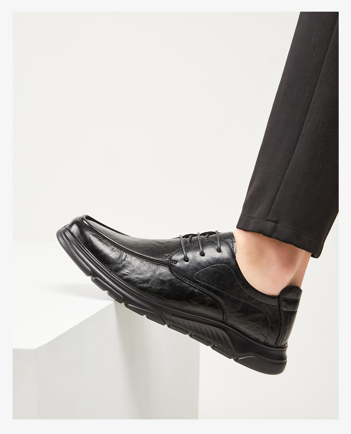 Huili Leather Shoes for Men, Spring And Summer Business Casual Formal Shoes, Comfortable Non-Slip Soft-Soled Work Shoes for Men, 1892 Black Size 44 23