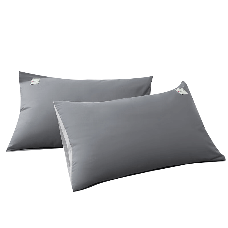 Grace 100% Cotton Printed Pillowcase, 7A Antibacterial, for Home Use, Double Pillow Cover, Pillowcase Set, Dark Gray, One Pair, 48*74cm