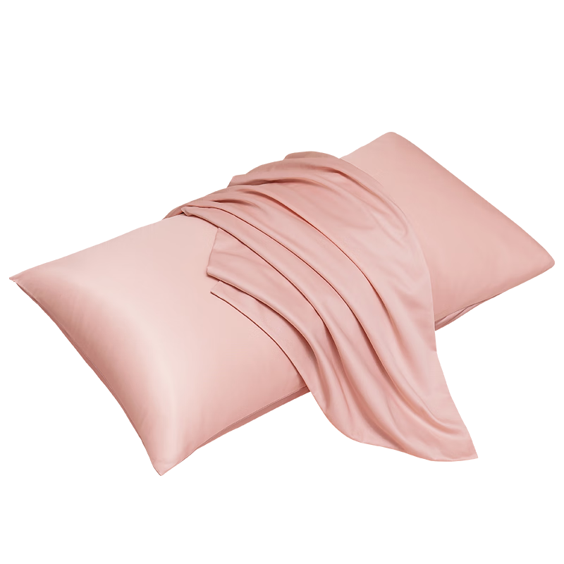 JD Original 60-Count Long-Staple Cotton Luxury Satin Pillowcase, 100% Pure Cotton Pillow Cover, 48x74cm, Set of Two, Cherry Blossom Cheese Patter