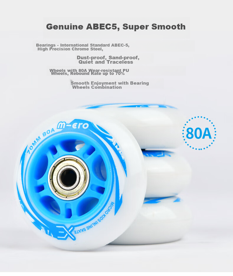 MEGA Children's Roller Skates for Boys And Girls, Inline Skates with Adjustable Wheels for Primary And Secondary School Students, Blue Set, Size L 8