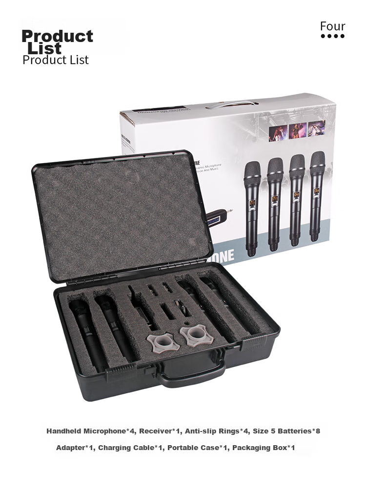 G-MARK X440 Wireless Microphone System with One Transmitter And Four Receivers, Metal UHF Adjustable Frequency Microphones for Outdoor Karaoke And Meetings 17