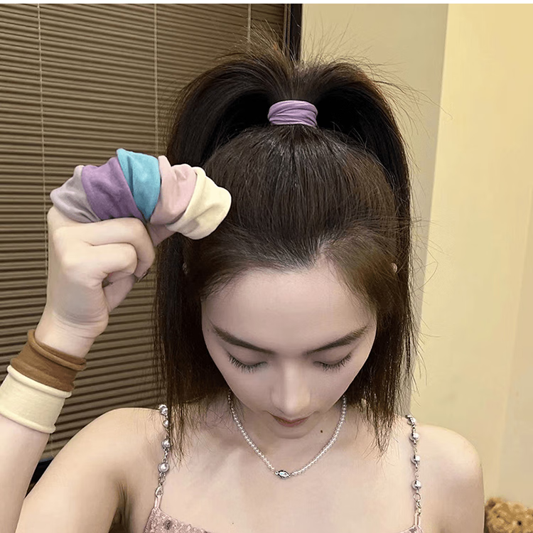 Yefili 10-Pack High Ponytail Hair Ties Wide Seamless Elastic Hair Bands for Women Students High Elastic Hair Accessories 8