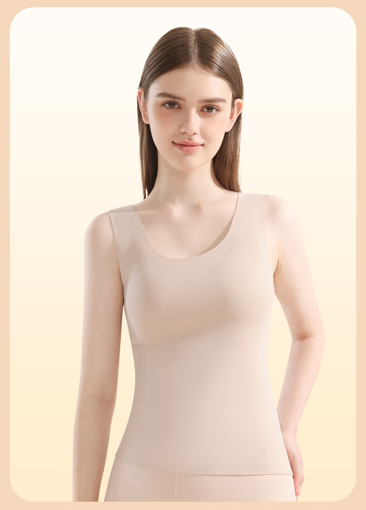 MiiOW [Contains Cashmere And Silk] Women's Thermal Vest, 2026 New Style, Fleece-Lined Seamless Heat-Generating Inner Layer Autumn Wear, 2XL 25