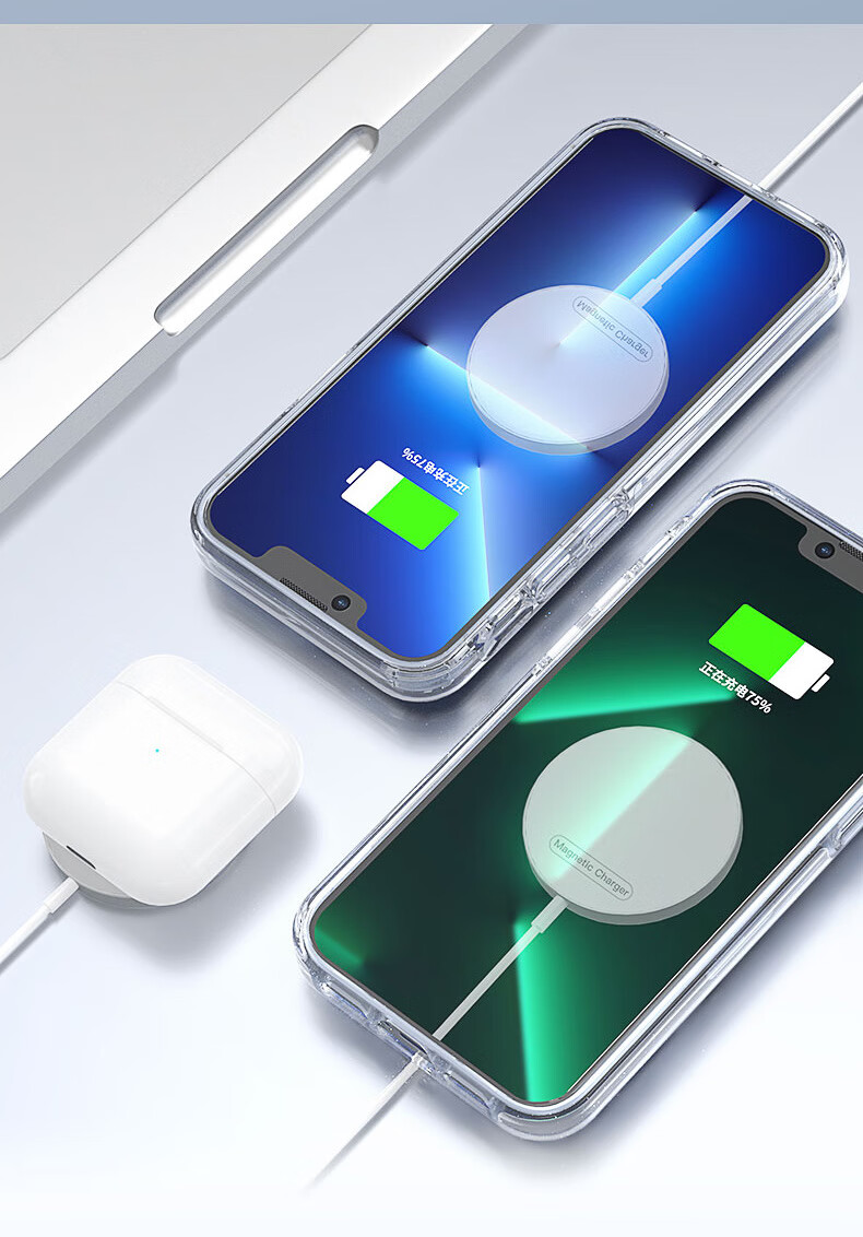 无线充电器iphone14promax支持magsafe磁吸15w快充适用于苹果1312plus