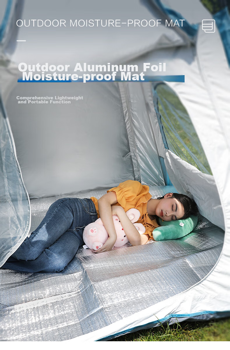 Deli Moisture-Proof Mat, Outdoor Park Picnic Waterproof Moisture-Proof Heat Insulation Tent Mat, Lightweight Portable Picnic Mat with Double-Sided Aluminum Film 1