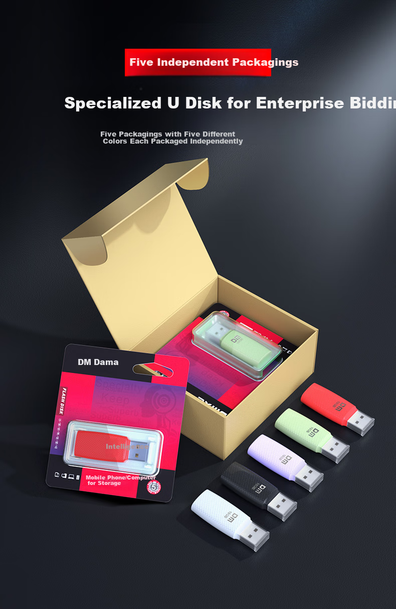 DM Daimai 16GB USB2.0 Flash Drive PD203 Tender USB Drive, Small Capacity Computer USB Drive for Bidding, 5 Pieces/box 1