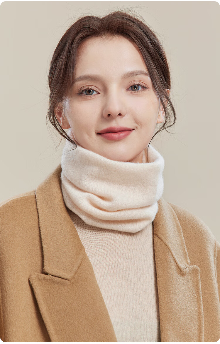JIUMU 100% Cashmere Warm Neck Gaiter for Women, Autumn And Winter Thickened Cold Protection Neck Warmer, Winter Outdoor Scarf for Wome 14