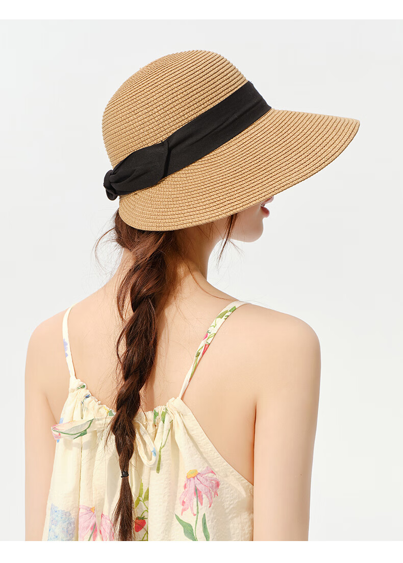 CACUSS Sun Hat for Women, Summer UV Protection Hat with Wide Brim, Open Top Straw Hat, Sun Visor, Rollable Hat for Women, Gelin Brow 10