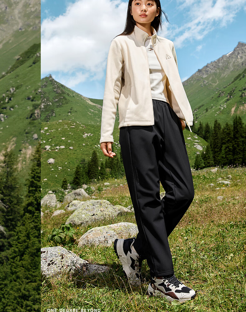 361° Women's Autumn Winter Water-Repellent Outdoor Fleece-Lined Straight-Leg Casual Pants 662534701-3 3